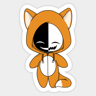 creepypasta kagekao fox costume doll Sticker